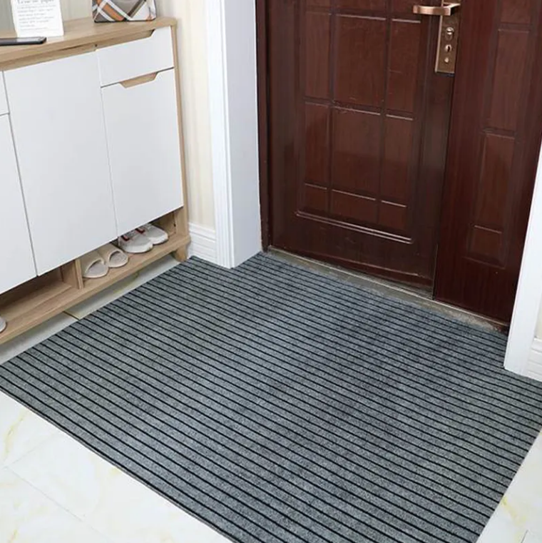 China Large Seven Striped Outdoor Indoor Entrance Doormat Low Profile Home Carpet Door Mats with Anti-Skid TPR Back Factory, Factories