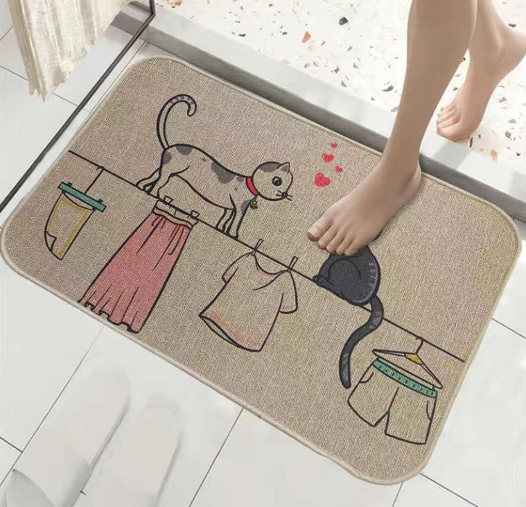 China Linen Floor Mats Bathroom Anti-slip Mats Home Absorbent Wear-resistant Washable Entrance Door Mats Manufacturers, Factory