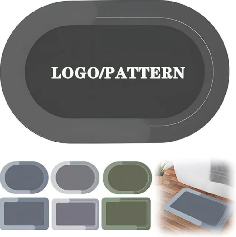 China OEM Design Household Commercial Non-Slip Rubber Magic Floor Mat Quick Dry Diatomite Mud Drying Mat for Spa Ice Bucket Manufacturers, Factories