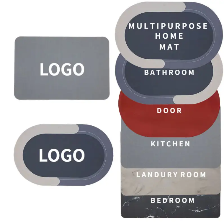High-Quality Hot Selling Non Slip Diatomite Custom Printed Kitchen Carpet Absorbent Kitchen Floor Mats Manufacturers, Factory
