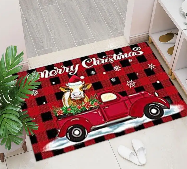 High-Quality Modern Crystal Velvet Floor Mat Non-Slip Absorbent Foot Pads Bedroom Corridor Entrance Wholesale Christmas Carpet Supplier, Factory