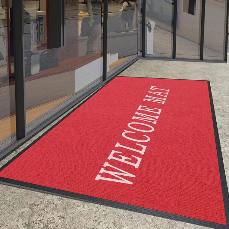 China OEM Design Personalized Logo Anti-slip Entryway Carpets Nylon Indoor Outdoor Household Commercial Rubber Door Mat Manufacturers, Supplier