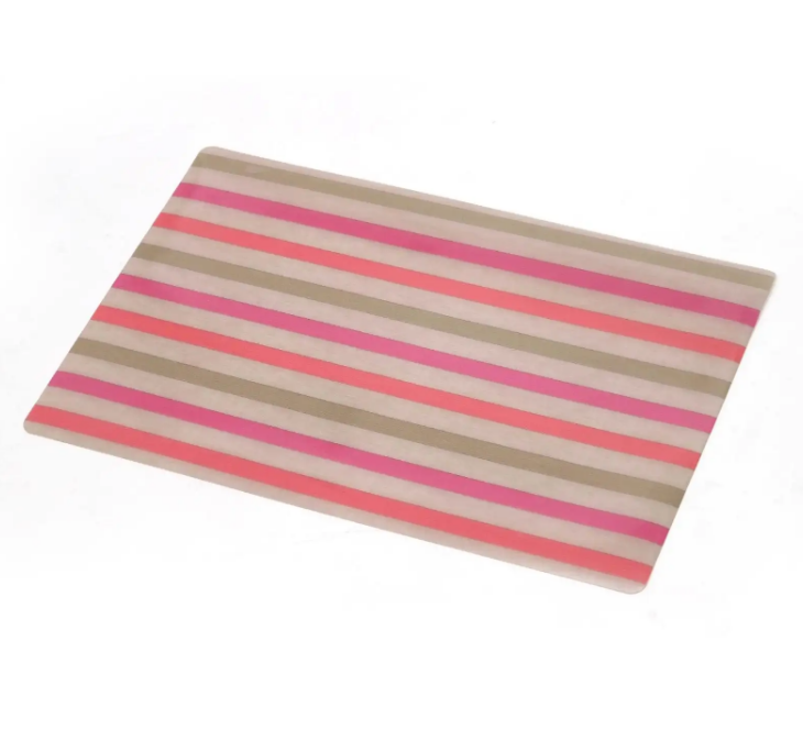 China Features recycled rainbow striped PVC rectangular woven table placemats Suppliers, Factories