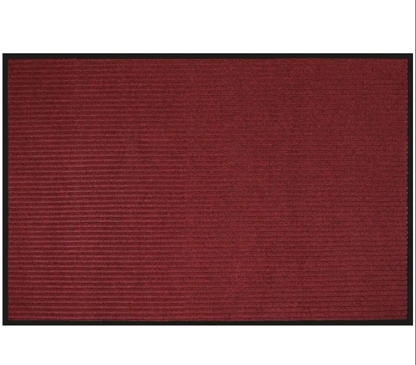 High-Quality Double Ribbed Striped Mats Entrance pvc Floor Mat Black/Red/Grey Polyester Door Mat Supplier, Factories