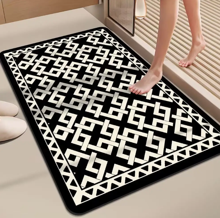 High-Quality Square bathroom rug anti Non Slip Water Absorbent Bathroom Floor Rubber Door Mat Carpet Crystal Velvet Mats Suppliers, Factories
