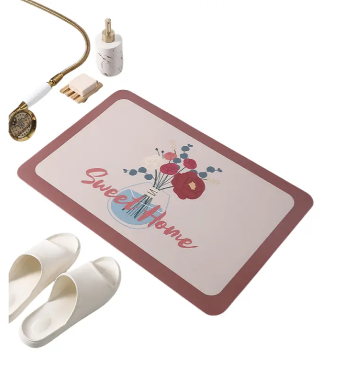 High-Quality Anti Slip Diatomite Bath Mat Bathroom Water Absorbent Rug Set Rubber Door Mats Diatom Mud Floor Mat Kitchen Carpet Manufacturer, Factories
