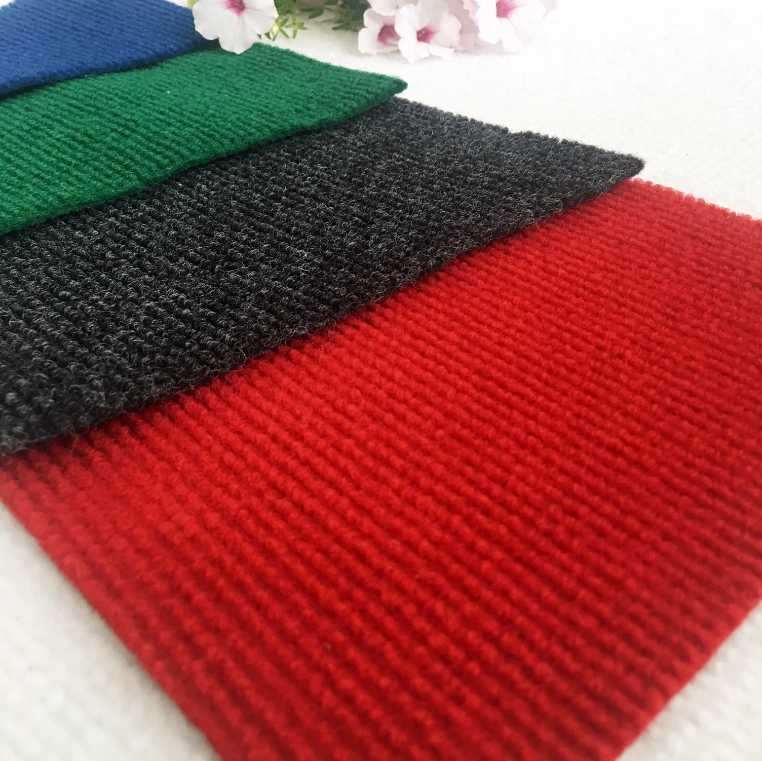 China 600GSM Non-woven line expo carpet Cambodia Rib anti-slip 4mm carpet for exhibition events stripe carpet Manufacturer, Supplier