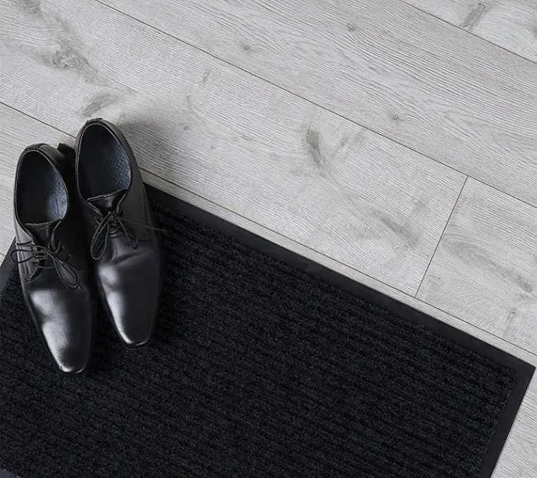 China Seven Ribbed Striped Mats Entrance Outdoor Pvc Floor Mat Non Slip Dust Clean Polyester Door Mat Manufacturers, Supplier
