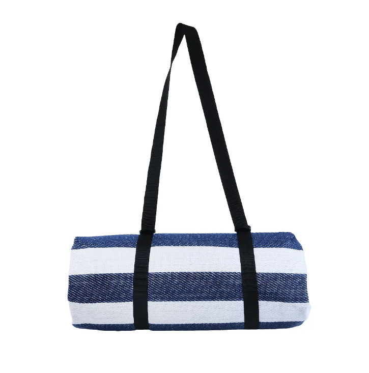 China Factory Price Coarse Blue White Striped Comfortable Acrylic Picnic Mat Suppliers, Factories