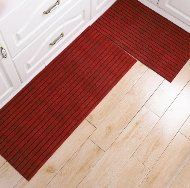China Custom Outdoor Polyester Seven Stripes Rib Doormat Anti Slip Grey Door Mat Entrance Outdoor TPR Floor Mat Manufacturers, Supplier
