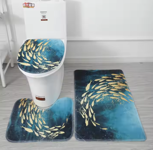 China Water Absorption Non-Slip Bath Rug U-Shaped Toilet Mats Memory Foam Carpet Area Rugs Bathroom Mat Set Supplier, Factories