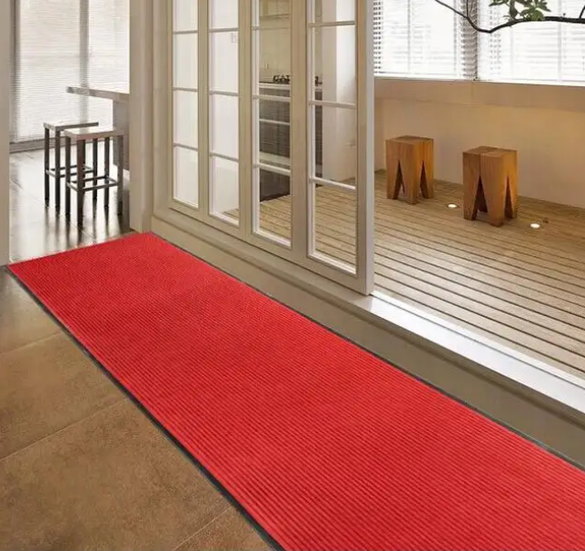 China Waterproof Polyester Mats PVC Backing Double Striped Carpet Office Hotel Washable Polypropylene Door Floor Mat Roll Hallway Manufacturer, Suppliers