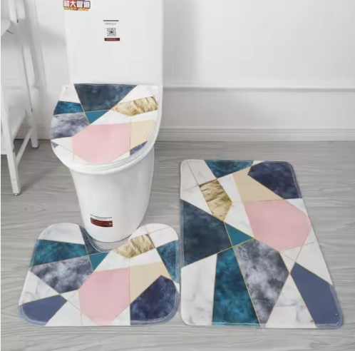 China Water Absorption Non-Slip Bath Rug U-Shaped Toilet Mats Memory Foam Carpet Area Rugs Bathroom Mat Set Supplier, Factories