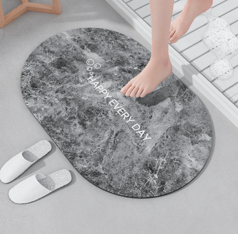 China U-HOME High Quality Custom Logo Marble Design Floor Mat Anti-slip Shower Luxurious Soft Bath Rugs Rubber Bathroom Mat Factory, Factories