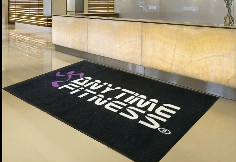 High-Quality Commercial Carpet Black Logo Mat Custom Printed Rubber Floor Entrance Door Mat for Store Manufacturer, Supplier