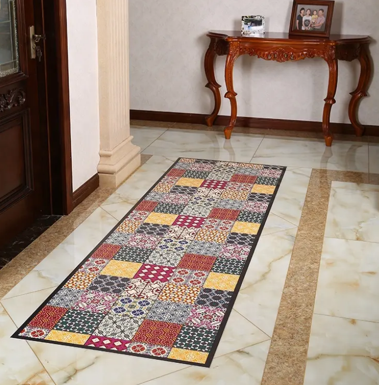 China PVC Printed vinyl PVC floor mats for kitchen / front door / bedroom, FESTIVAL design Manufacturers, Supplier