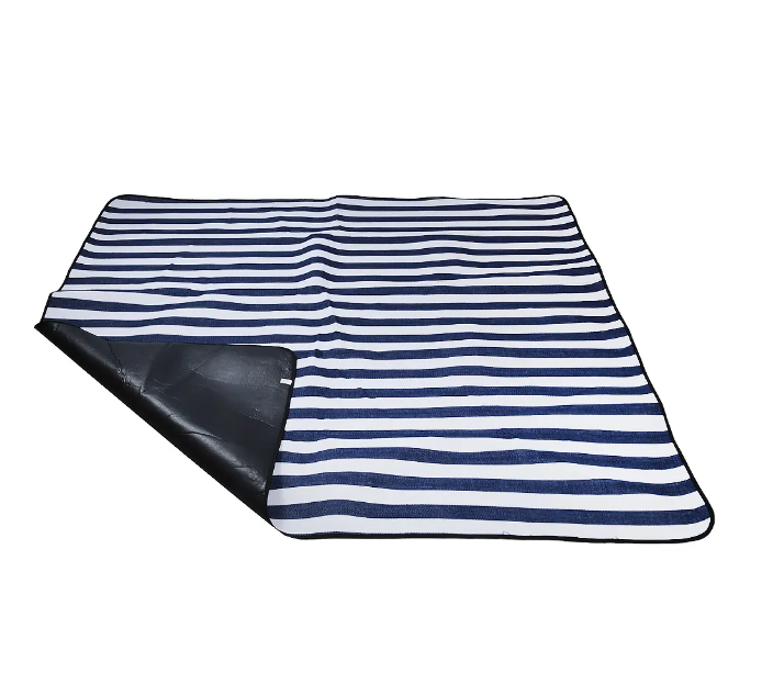 China Factory Price Coarse Blue White Striped Comfortable Acrylic Picnic Mat Suppliers, Factories
