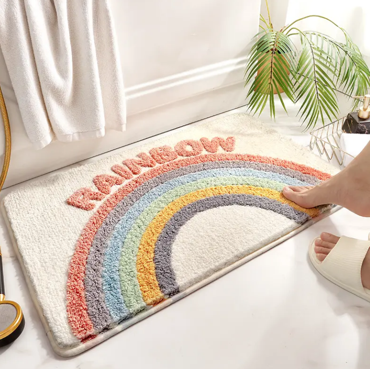 China Tufted Super Soft Microfiber Rug TPR Anti Slip Backing Customized Bathroom Mat Door Mat for Home Absorbent Mat Manufacturers, Factory