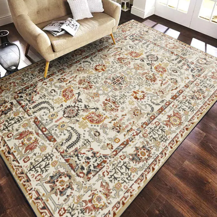 China Customized Persian Vintage Design Polyester Tufted Wholesale Soft Thick Washable Bohemia Bedside Sofa Rugs Bedroom Tapis Suppliers, Factories