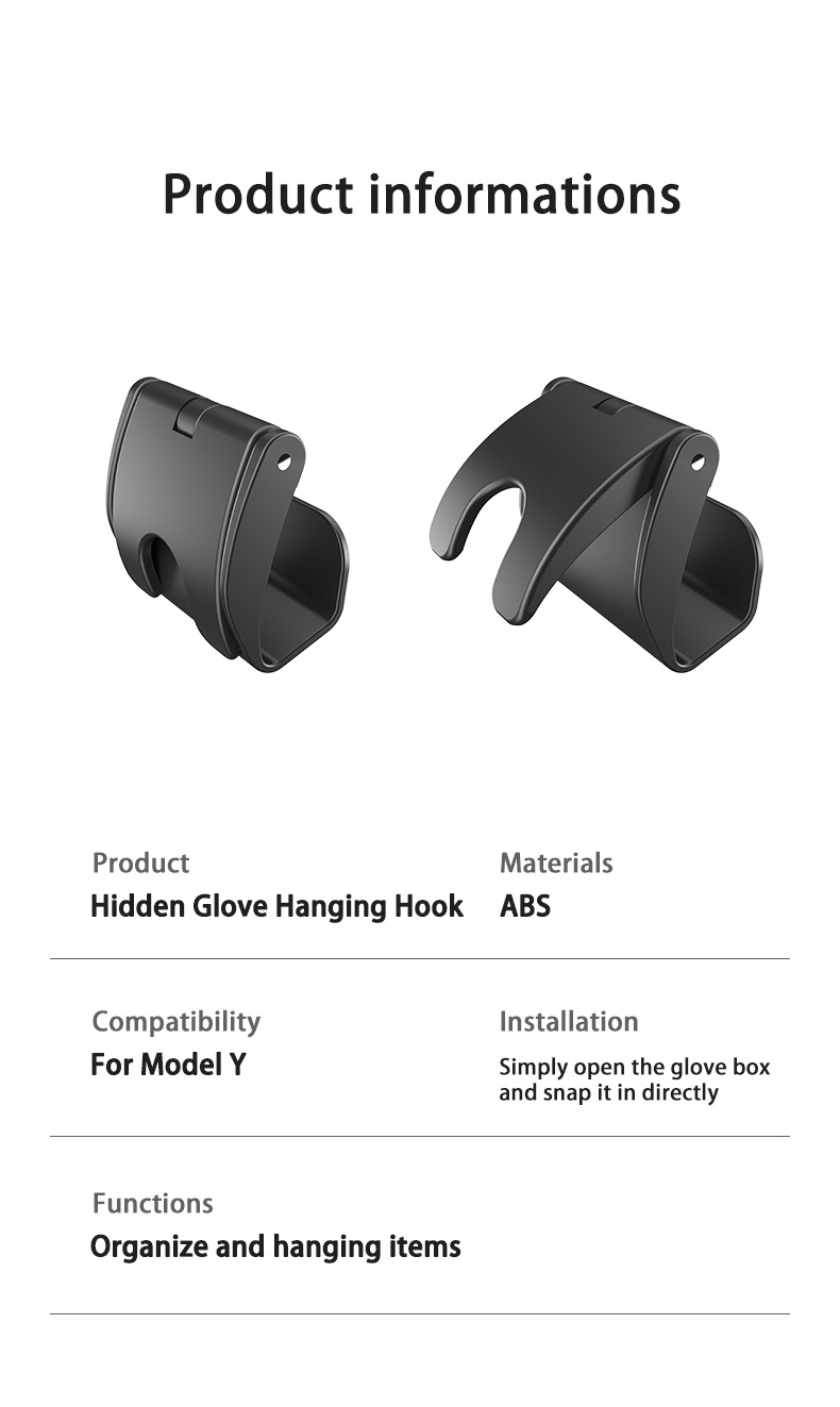 Tesla Model Y Glove Box Hook Detail 8