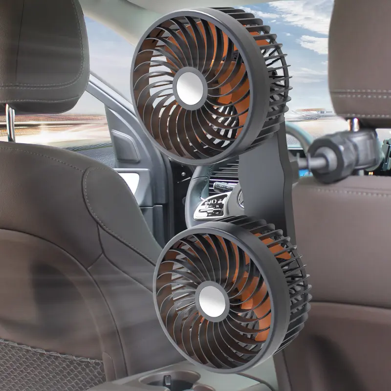 Custom Car Headrest Fan Double Heads 5 Inches Strong Power F6207 Supplier, Factories