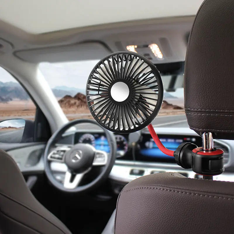 Custom Silicone Hose Car Seat Fan 4.5 Inches for Back Seat Manufacturer, Suppliers
