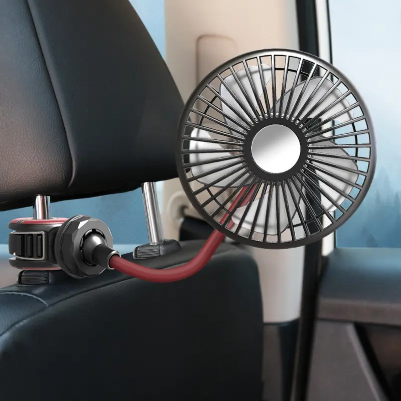 Custom Silicone Hose Car Seat Fan 4.5 Inches for Back Seat Manufacturer, Suppliers