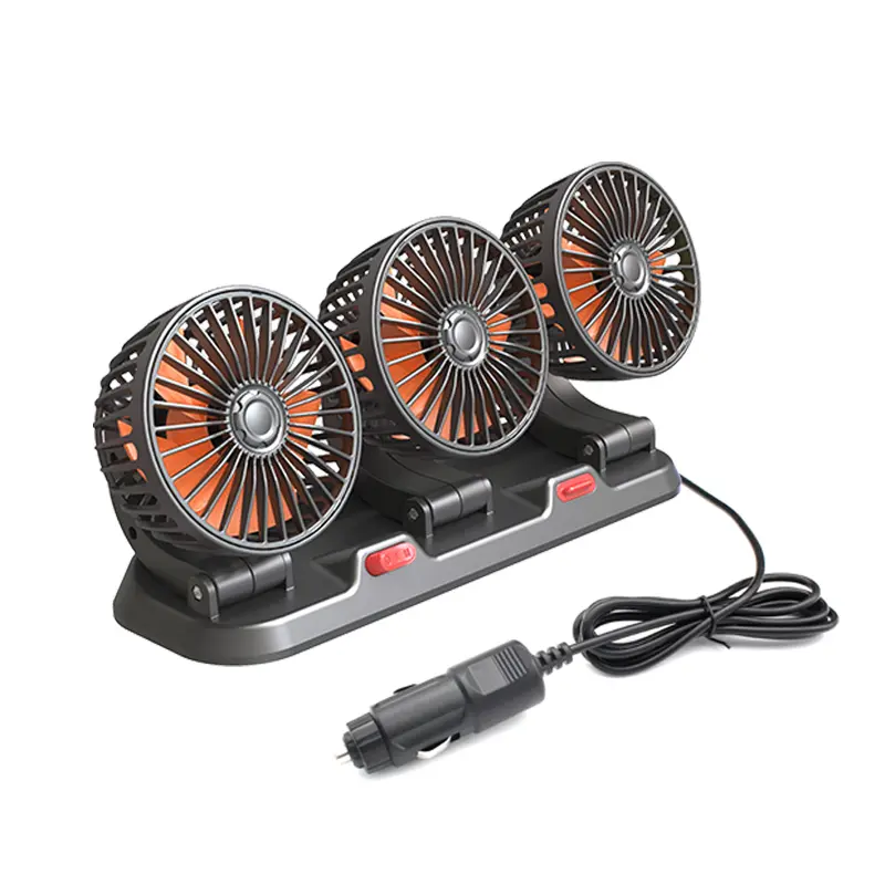 Wholesale F4310 Triple Three Heads Foldable Car Fan 5V 12V 24V Suppliers, Factory