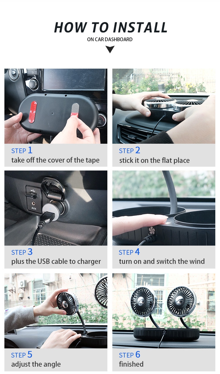 Portable Dual-Head Car Fan Display 6