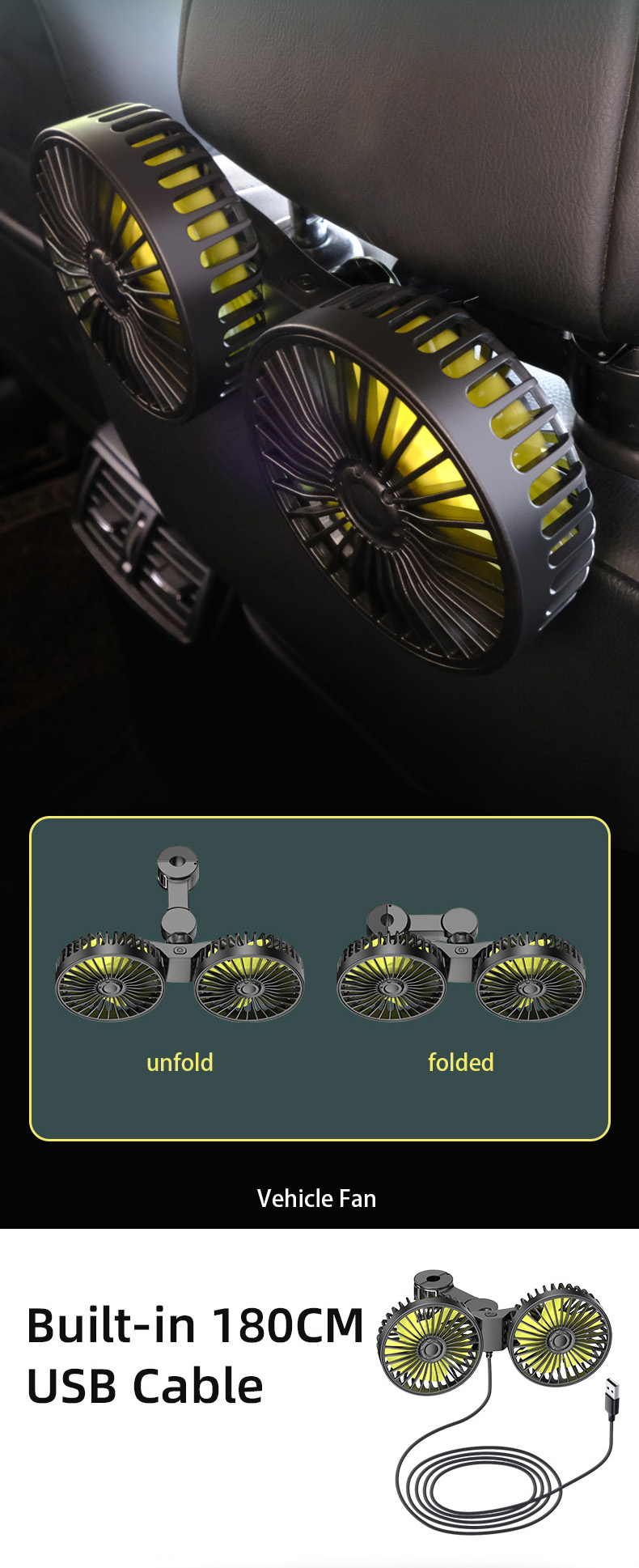 Dual Heads Car Fan 7