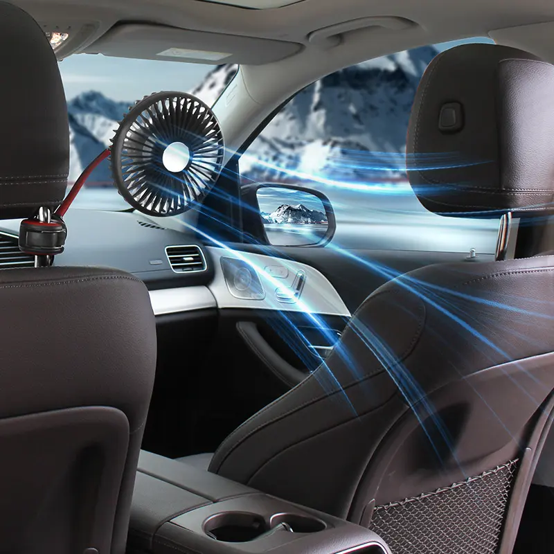 Custom Silicone Hose Car Seat Fan 4.5 Inches for Back Seat Manufacturer, Suppliers