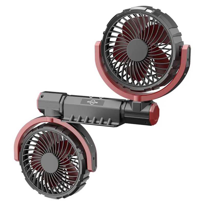 Wholesale 6 Inches Foldable Dual-heads Car Fan F7201 Suppliers, Factories
