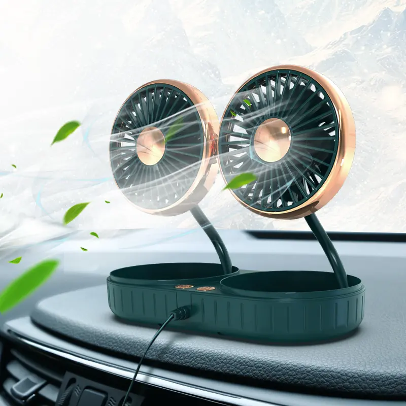 Custom USB Silicone Hose Car Fan Brushless Motors 2 Heads F303 Manufacturers, Factory