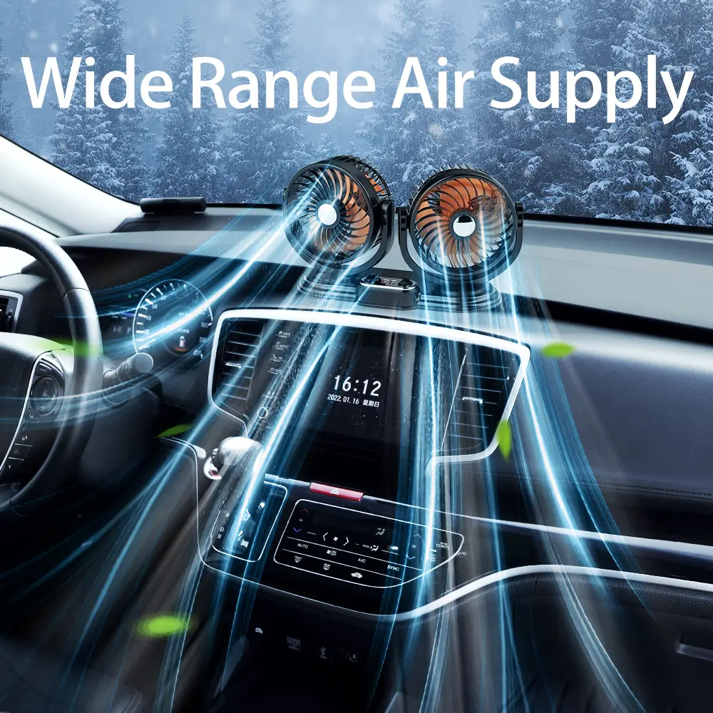 Custom Dual-heads Car Storm Fan 5V/ 12V/ 24V F621U Supplier, Factory