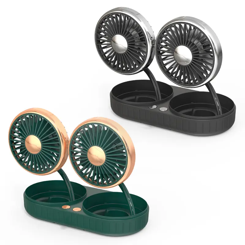 Custom USB Silicone Hose Car Fan Brushless Motors 2 Heads F303 Manufacturers, Factory