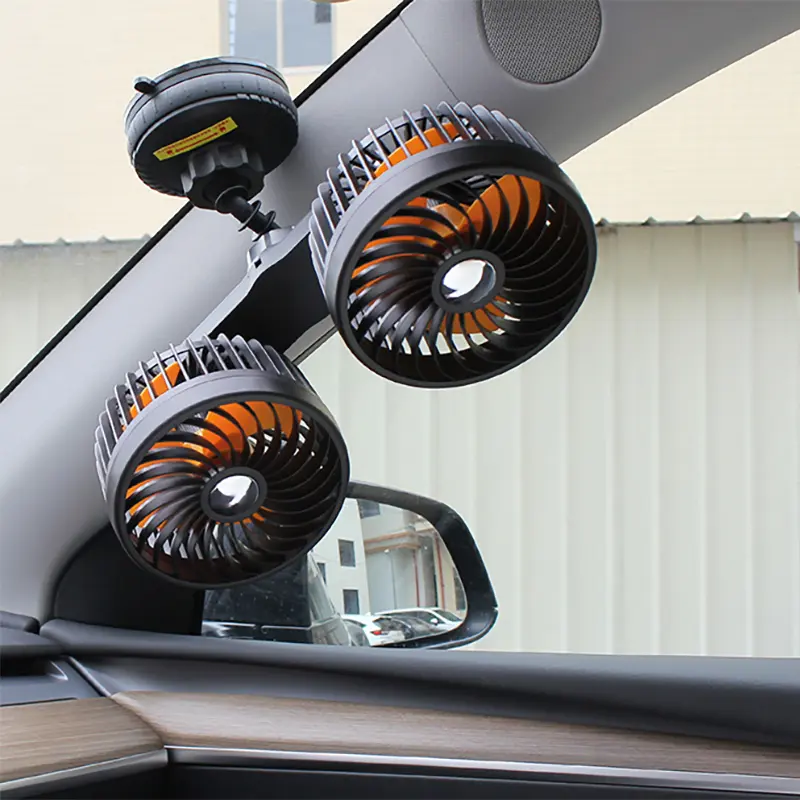 Custom 5 Inches Dual-heads Suction Cup Car Fan Manufacturers, Factories