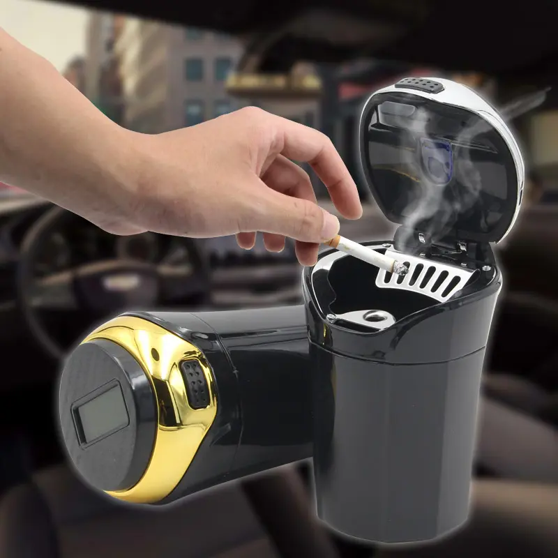 Wholesale Solar Car Ashtray with Lid and LED N12B Manufacturers, Suppliers