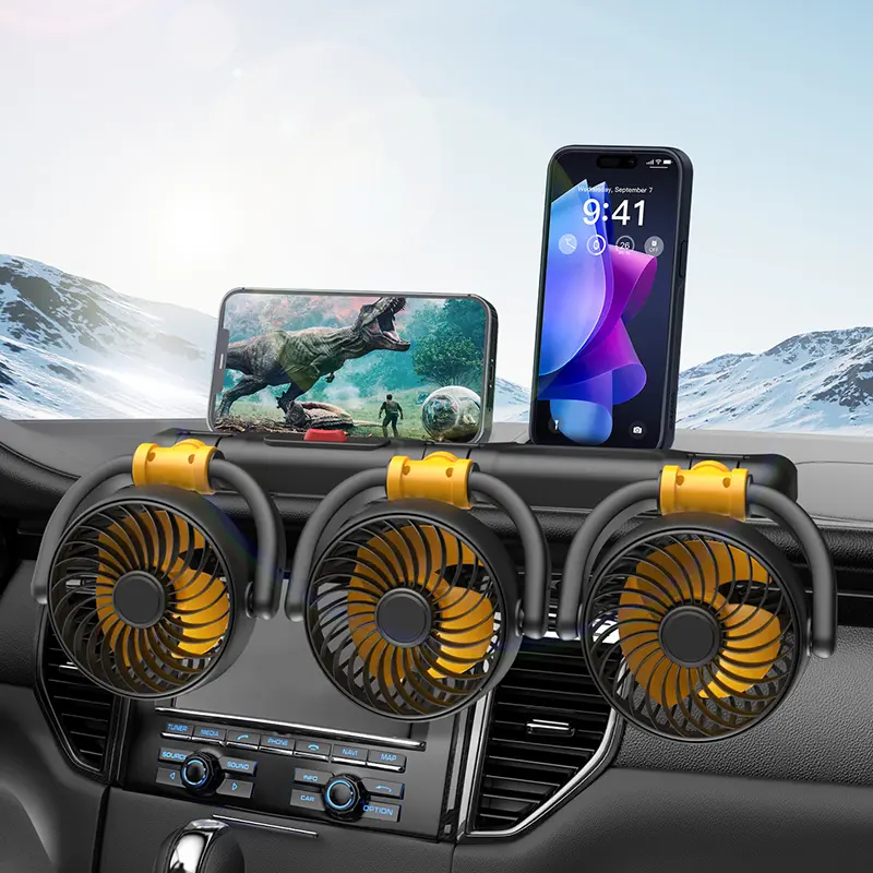 Wholesale Three Heads Car Fan Vehicle Automotive Cooling Fan F4505 Manufacturers, Supplier