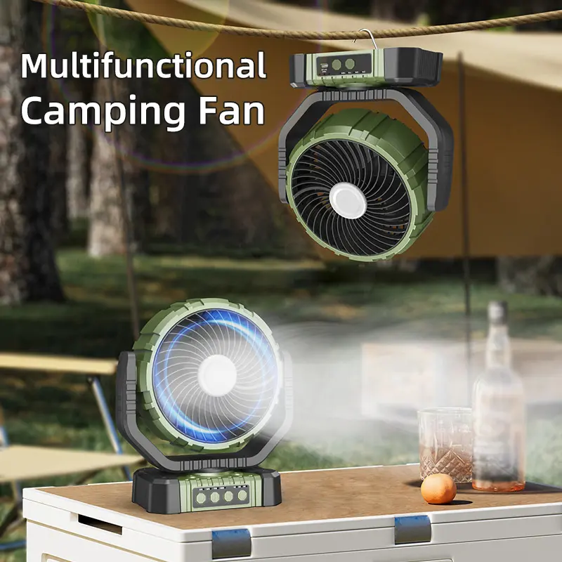 Wholesale F8101 F8102 Multifunctional Outdoor Rechargeable Standing Fan with LED Lamp Manufacturer, Manufacturers