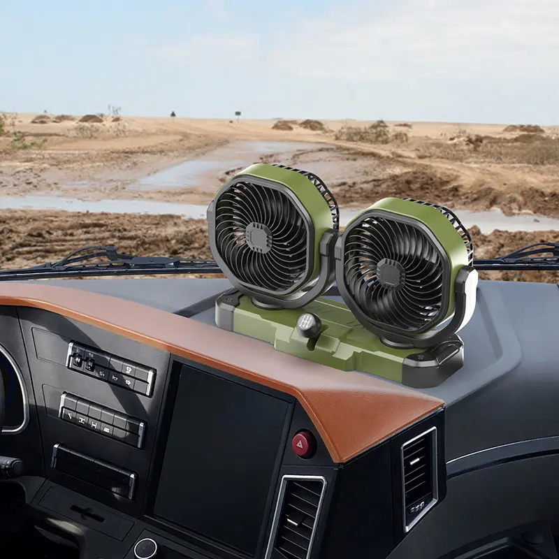 Custom F6603 Upgraded Dashboard Dual Heads Car Fan for Truck OEM ODM Suppliers, Factories