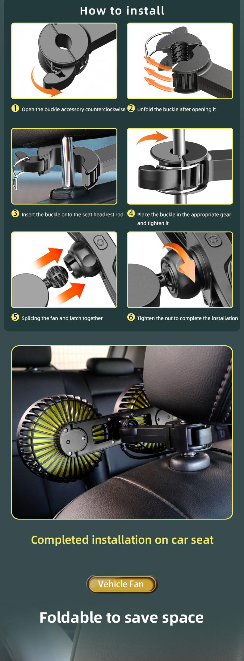 Dual Heads Car Fan 6