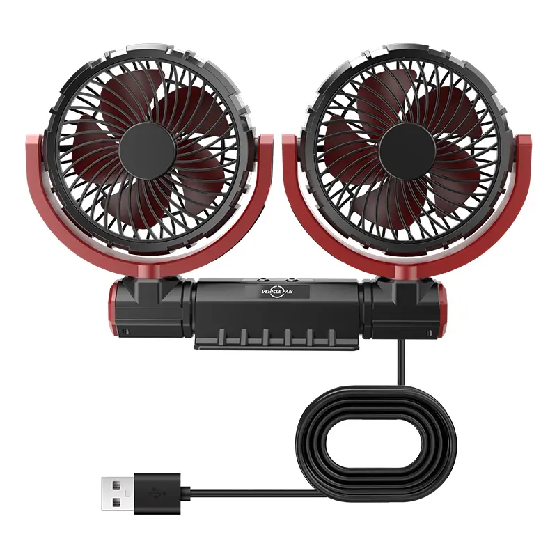 Wholesale 6 Inches Foldable Dual-heads Car Fan F7201 Suppliers, Factories