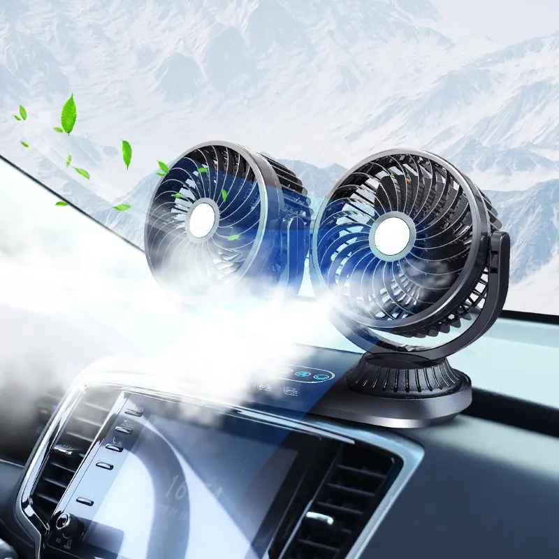Custom Oscillating Double Heads Car Fan for Truck SUV RV 12-24V F623U Manufacturers, Supplier