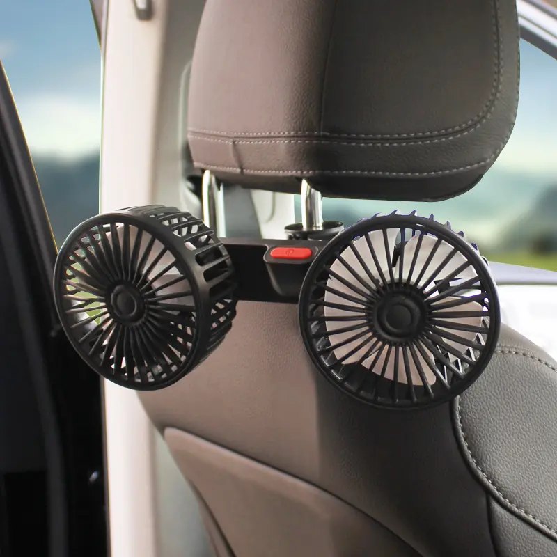 Custom F4207 Dual Heads Car Seat Fan Strong Wind Power Factory, Factories