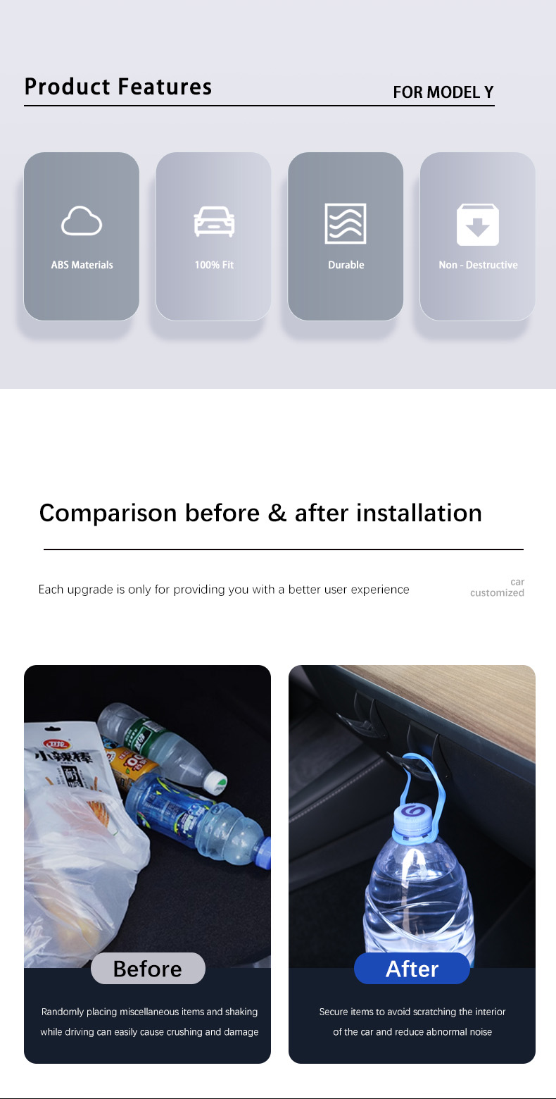 Tesla Model Y Glove Box Hook Detail 2