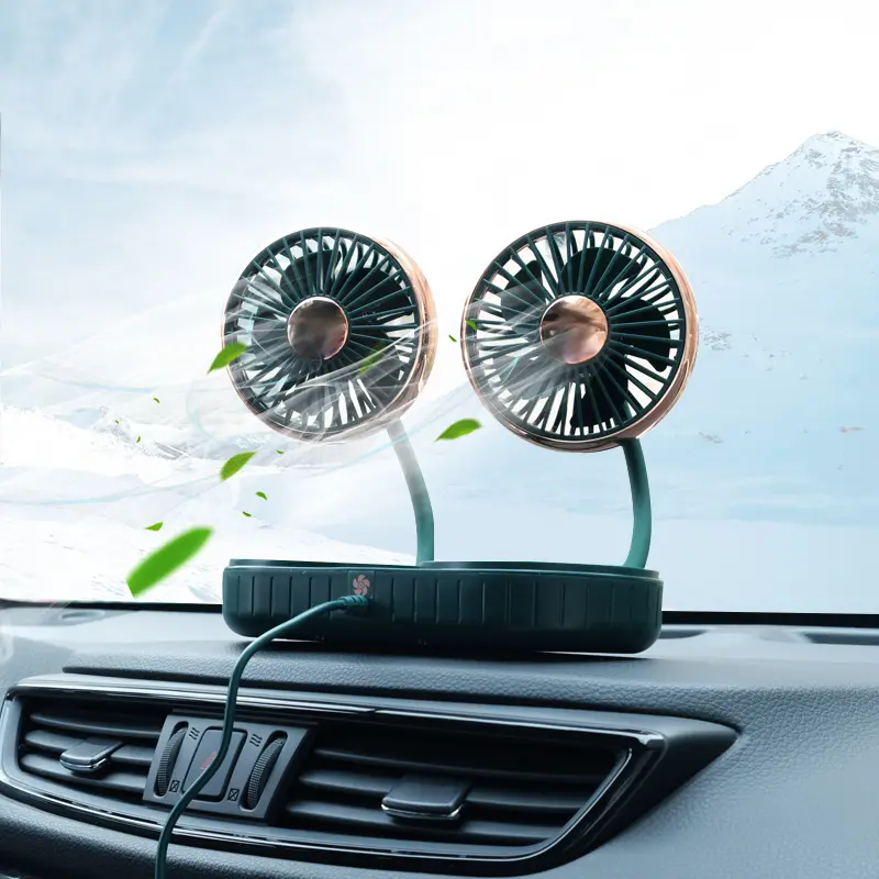 Custom USB Silicone Hose Car Fan Brushless Motors 2 Heads F303 Manufacturers, Factory