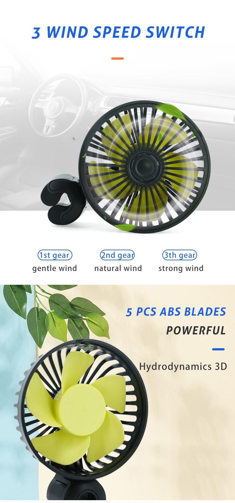 Car Rear Seat Fan Detail 4