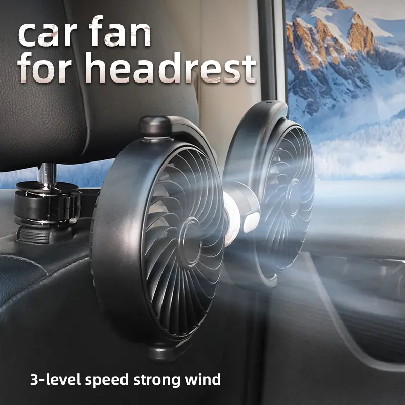 Custom F4209 Double Heads Car Seat Back Fan 360 Degree Cooling Fan Manufacturer, Supplier