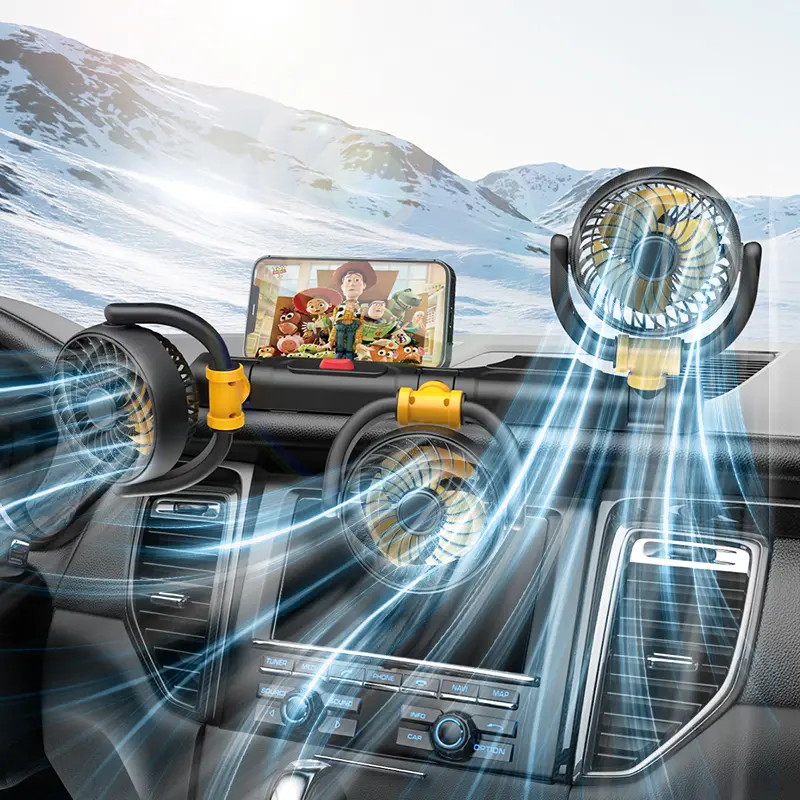 Wholesale Three Heads Car Fan Vehicle Automotive Cooling Fan F4505 Manufacturers, Supplier