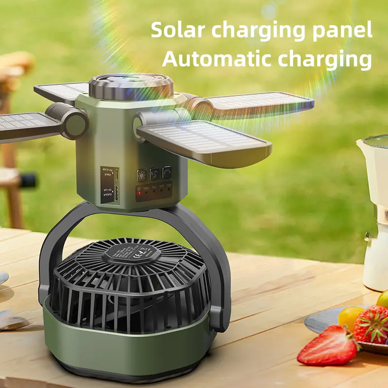Wholesale F6611 Solar Camping Fan with LED Light Oscillating Supplier, Factories